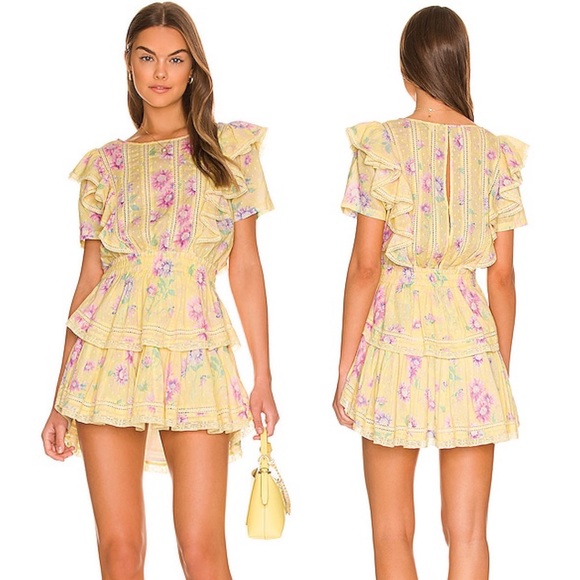NWT LoveShackFancy Natasha Dress in Bright Azalea | Yellow Cottagecore | XS/S - Picture 15 of 16